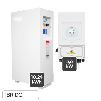 Kit Inverter 3,6kW Monofase LCD CEI 0-21 + Batteria LiFePO4 10.24kWh