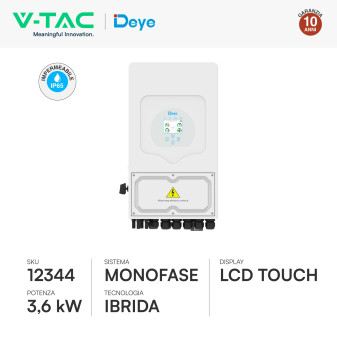 Kit Inverter 3,6kW Monofase LCD CEI 0-21 + Batteria LiFePO4 10.24kWh