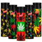 Immagine 1 - Prof Jet Flame Accendino Elettronico Turbo Antivento Grande Ricaricabile Fantasia Rasta Leaves - Serie da 5 Accendini