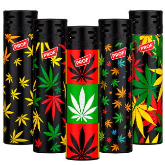 Prof Jet Flame Fantasia Rasta Leaves 5 Accendini