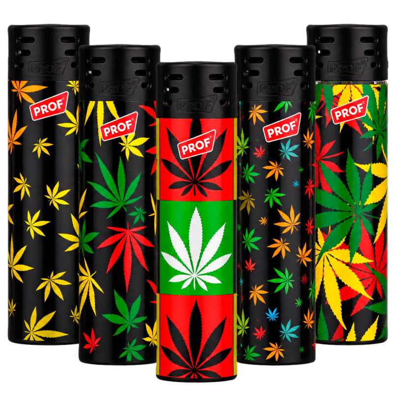 Prof Jet Flame Fantasia Rasta Leaves 5 Accendini