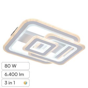 V-Tac VT-84040 Plafoniera LED a Superficie 80W SMD CCT