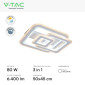 Immagine 2 - V-Tac VT-84040 Plafoniera LED a Superficie 80W SMD Changing Color CCT Dimmerabile con Telecomando Colore Bianco - SKU 24176