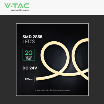 V-Tac VT-565 Neon Flex LED 16W/m SMD Monocolore 24V da 20 metri