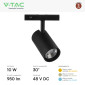 Immagine 5 - V-Tac VT-40012 Faretto LED Magnetico da Binario 10W 48V Track Light COB Colore Nero - SKU 24400 / 24401 / 24402