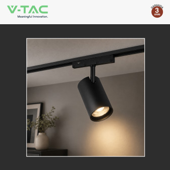 V-Tac VT-40012 Faretto LED da Binario 10W Track Light COB Colore Nero