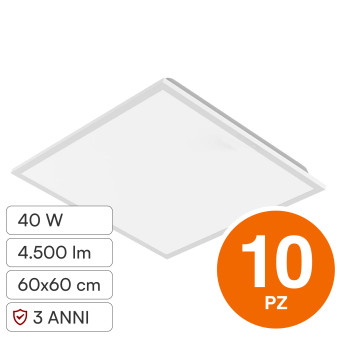 V-Tac VT-61043 10 Pannelli LED Quadrati 60x60 20W SMD a Incasso