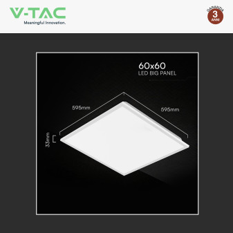 V-Tac VT-61043 Pannello LED Quadrato 60x60 20W SMD a Incasso