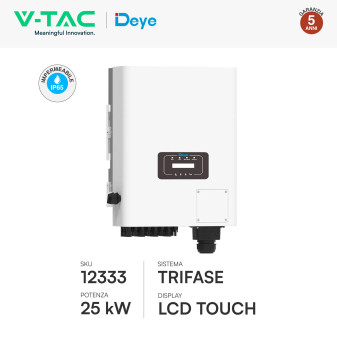 V-Tac Deye Inverter Trifase On-Grid 25kW IP65 CEI 0-21