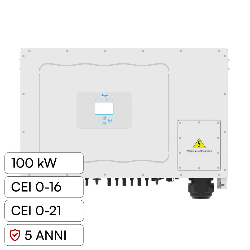 V-Tac Deye Inverter Trifase On-Grid 100kW IP65 CEI 0-21 e CEI 0-16