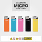 Immagine 2 - Clipper Brio Micro Accendino a Pietrina Piccolo Ricaricabile con Fantasia Solid Branded - Box da 50 Accendini