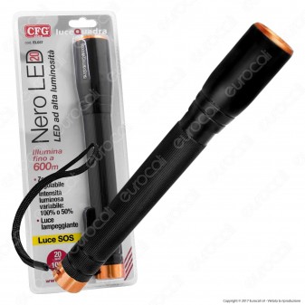 CFG EL037 Torcia LED 20W in Alluminio a Batterie