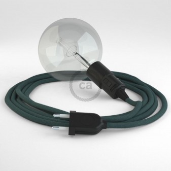 Creative Cables Snake Lampada Multiuso con Portalampada per Lampadine E27 - Cavo Cotone Grigio Pietra