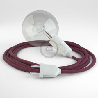 Creative Cables Snake Lampada Multiuso con Portalampada per Lampadine E27 - Cavo Cotone Vinaccia