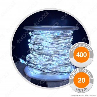 Catena Anima in Metallo con 400 Microluci LED Bianco Freddo - per Interno