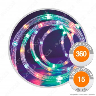 Tubo Luminoso 360 Luci LED Reflex Multicolor con Controller Memory - per Interno e Esterno