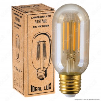 Ideal Lux Lampadina LED Vintage E27 4W Bomb Filamento Ambrata
