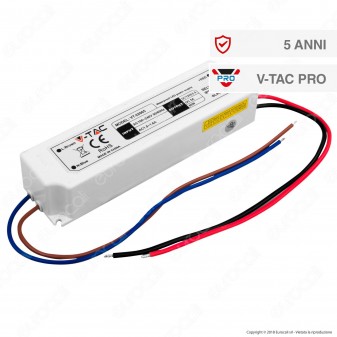 V-Tac PRO VT-22065 Alimentatore 60W Impermeabile IP67 a 1 Uscita con Cavi a Saldare - SKU 3252