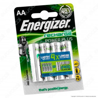 Energizer Accu Recharge 2000mAh Pile Ricaricabili Stilo AA - Blister 4 Batterie