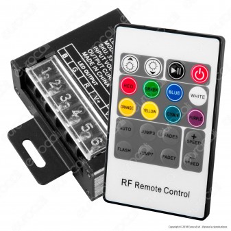 V-Tac VT-2421 Controller Dimmer Sync Connesione RJ45 per Strisce LED RGB con Telecomando - SKU 3340
