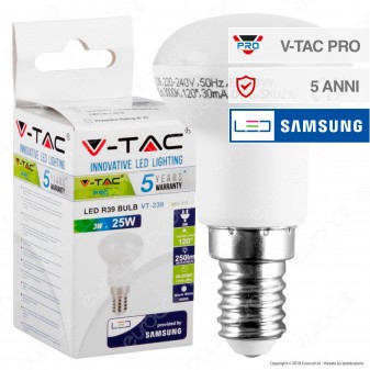 V-Tac PRO VT-239 Lampadina LED E14 3W Bulb Reflector R39 Chip Samsung - SKU 210 / 212