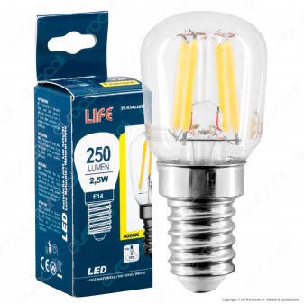 Life Lampadina LED E14 2,5W Bulb ST25 Filamento