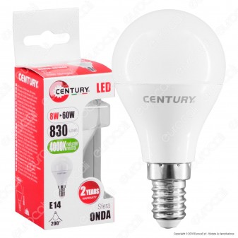 Century Lampadina LED E14 8W MiniGlobo P45