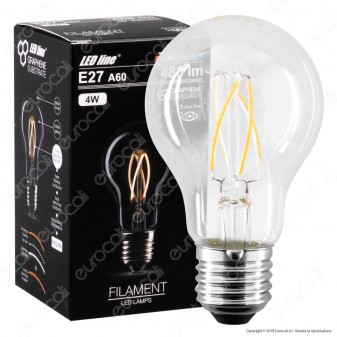 LED Line Lampadina LED E27 4W Bulb A60 Filamento Grafene