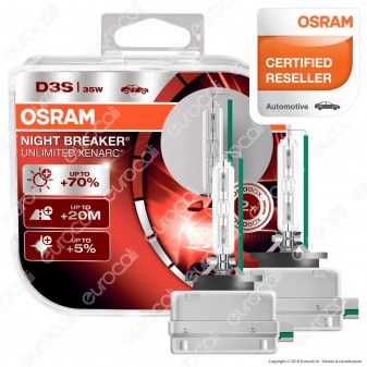 Osram Night Breaker Unlimited Xenarc Fari Xeno 35W - 2 Lampadine D3S