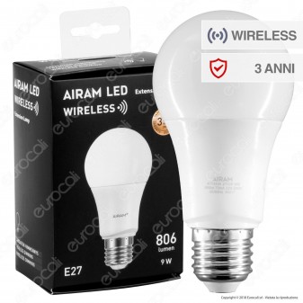 Bot Lighting Airam Lampadina LED E27 9W Bulb A60 Dimmerabile Wireless
