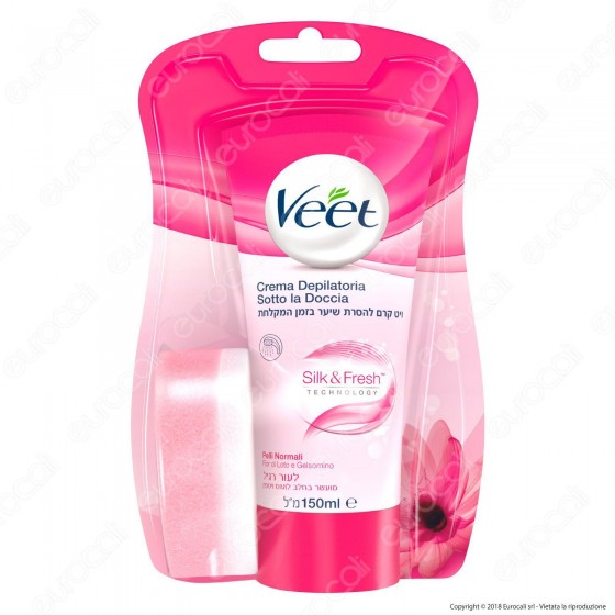 Veet Crema Depilatoria Sotto la Doccia Silk & Fresh Technology per Pelli Normali - Tubetto da 150ml Veet Crema Depilatoria Sotto la Doccia Silk & Fresh Technology per Pelli Normali - Tubetto da 150ml