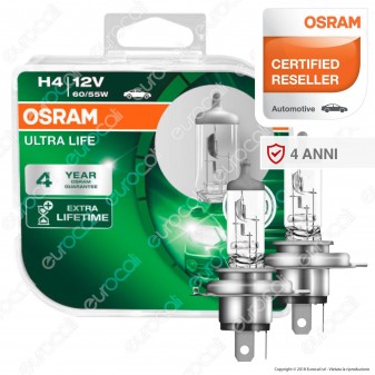 Osram Ultra Life - 2 Lampadine H4
