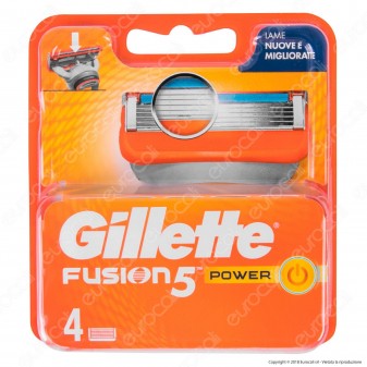 Gillette Fusion5 Power Ricarica di 4 Testine per Tutti i Rasoi Gillette Fusion5