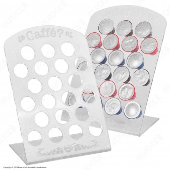 Espositore Porta Capsule in Plexiglass Trasparente con Incisioni
