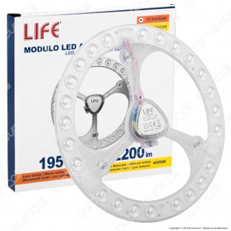 Life Modulo LED Circolina con Magnete Ø228mm 24W per Plafoniere - mod. 39.942424C / 39.942424N 