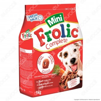 Frolic Mini Cibo Semi Umido per Cani con Manzo, Carote e Riso - Sacchetto da 1Kg