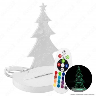 Lampada Albero di Natale in Plexiglass con Disegni Incisi al Laser e