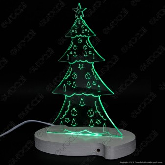 Lampada Albero di Natale in Plexiglass con Disegni Incisi al Laser e