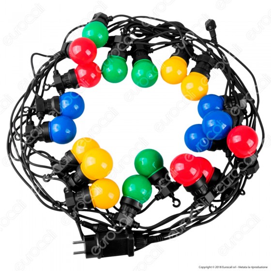 V-Tac VT-71020 Catena da 20 Lampadine LED Mini Globo Multicolore per V-Tac VT-71020 Catena da 20 Lampadine LED Mini Globo Multicolore per