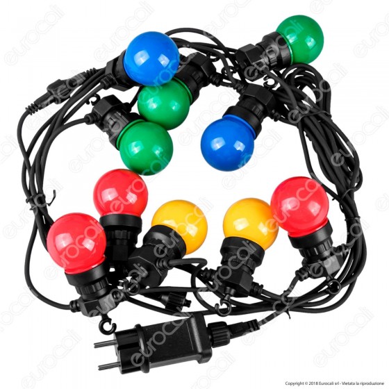 V-Tac VT-70510 Catena da 10 Lampadine LED Mini Globo Multicolore per V-Tac VT-70510 Catena da 10 Lampadine LED Mini Globo Multicolore per