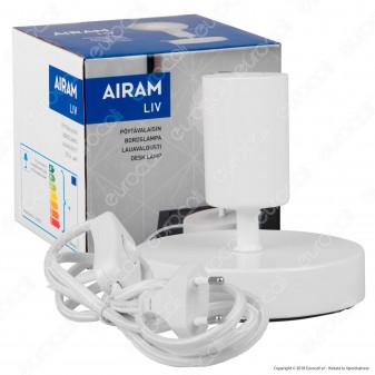 Airam Bot Lighting Liv Lampada da Tavolo con Portalampada per Lampadine E27 Colore Bianco - mod. 4126241