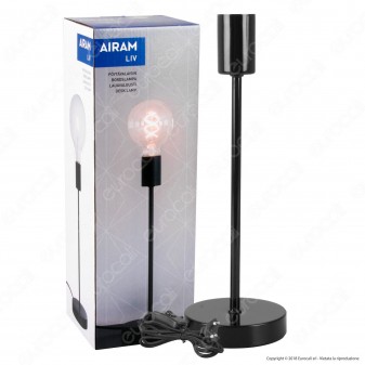 Airam Bot Lighting LIV Lampada da Tavolo con Portalampada per Lampadine E27 Colore Nero 36cm - mod. 4126245