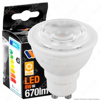 Wiva Lampadina LED GU10 8W Faretto Spotlight - mod. 12100410 / 12100411 / 12100412