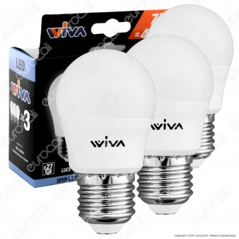 Wiva Tripack Lampadina LED E27 5W MiniGlobo G45 - Confezione 3 Lampadine ⭐️PROMO 3X2⭐️ - mod. 12101002 / 12101006 / 12101010 