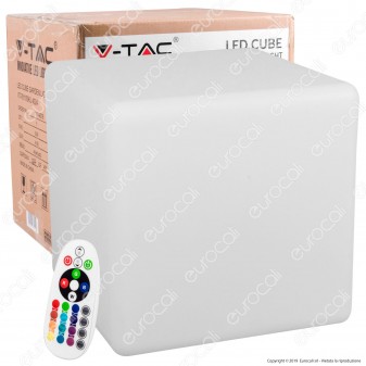 V-Tac VT-7811 Cubo Multicolor LED RGB 3W Ricaricabile con Telecomando IP54 - SKU 40241