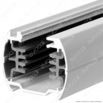 V-Tac Binario a 4 Poli in Alluminio Track Light Colore Bianco Lunghezza 2 Metri - SKU 9955