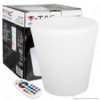 V-Tac VT-7805 Lampada a Forma di Vaso Multicolor RGB LED 1W Ricaricabile con Telecomando IP54 - SKU 40181