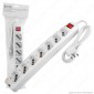 Immagine 1 - V-Tac Multipresa 7 Posti Colore Bianco con Interruttore Luminoso - SKU 8714