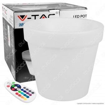 V-Tac VT-7808 Lampada a Forma di Vaso Multicolor RGB LED 1W Ricaricabile con Telecomando IP54 - SKU 40211
