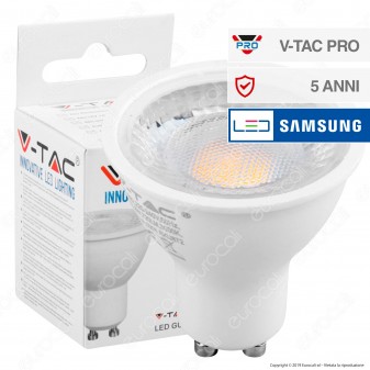 V-Tac PRO VT-292 Lampadina LED GU10 8W Faretto Spotlight Chip Samsung 110° - SKU 872 / 874